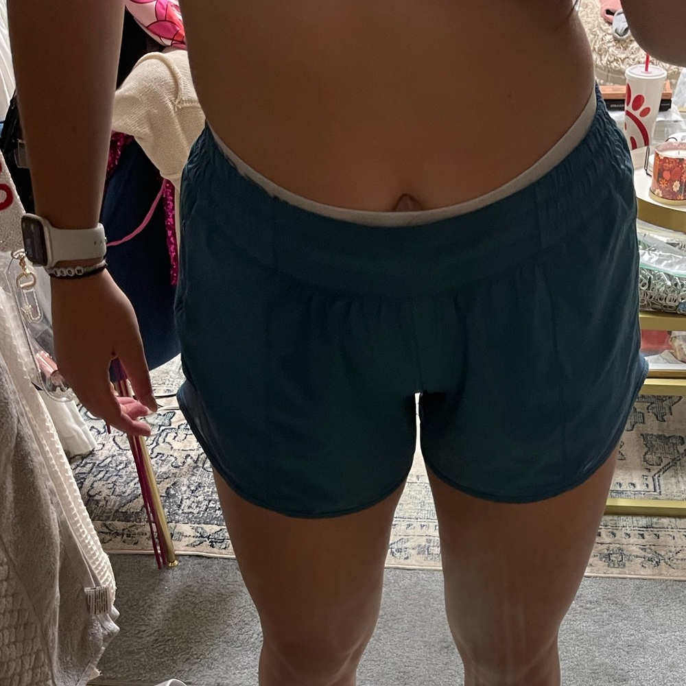 dark teal lululemon shorts